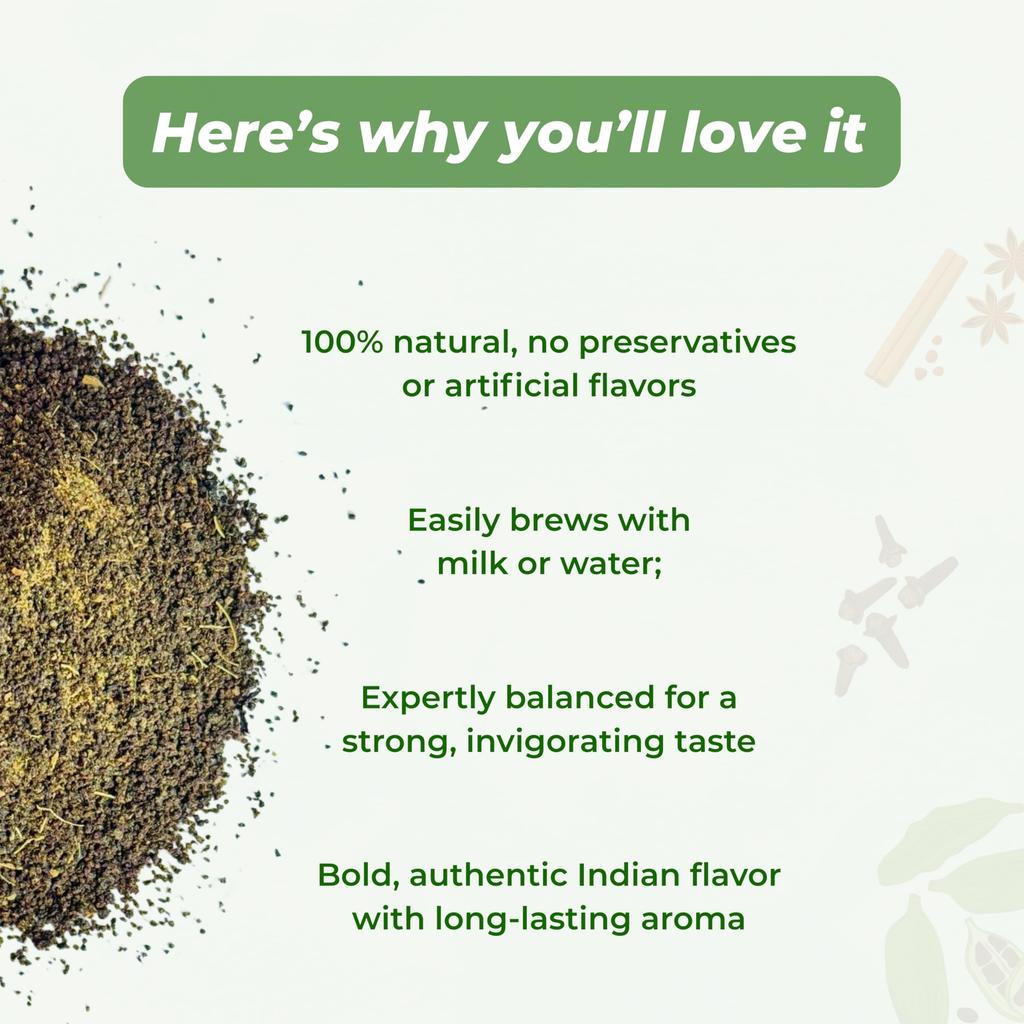 Chai Euphoria Masala Chai 250gm - Authentic Indian Loose Leaf Tea with Bold Flavor & Aromatic Spices | Natural Ingredients | Freshly Packed