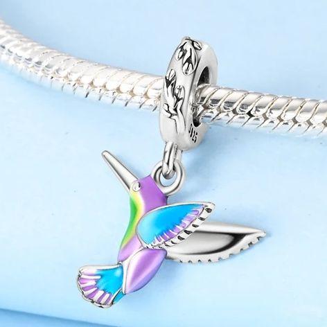 Dangle Charm Bead Component Copper Metal Pendant Bead Component Compatible With Bracelet High Quality Fine Jewelry Craft Making Hummingbird High