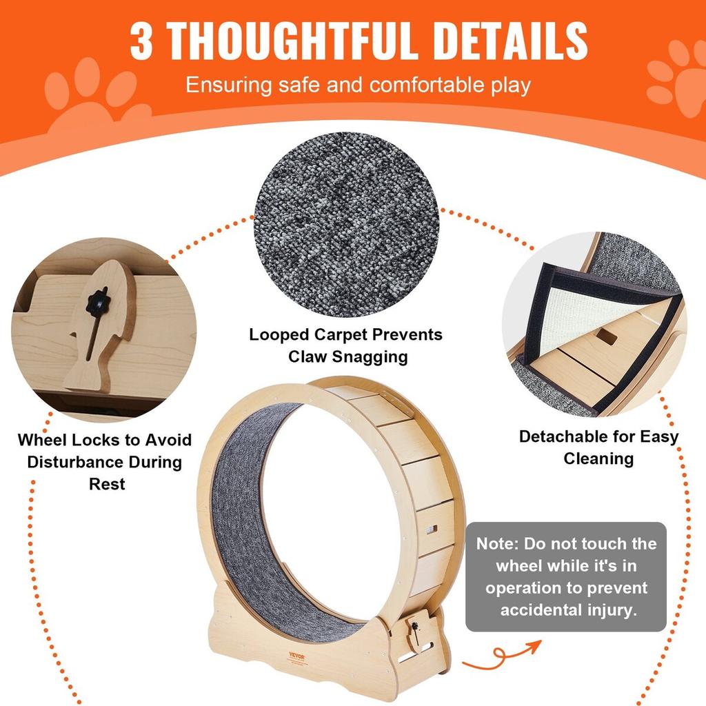 Cat Exercise Wheel Large Cat Treadmill Wheel for Indoor Cats 35.8 Inch