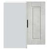 Porto Corner Wall Mounted Kitchen Cabinet In Concrete Grey Made of Wood Based Material