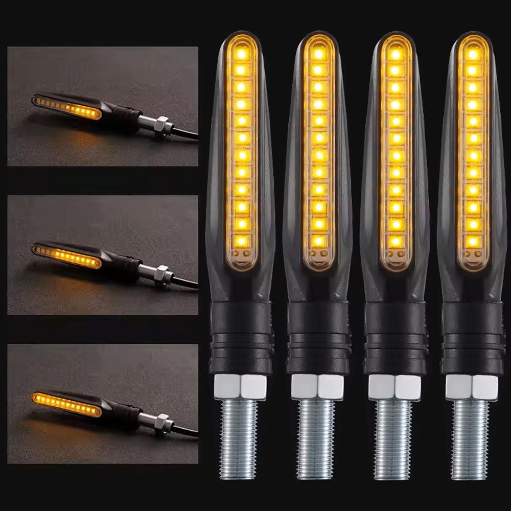 Motorcycle Led Turning Signal Directional Indicator Flowing Water Flash Rear Brake Flash Stop Signal Light Motorcycle Drl Light