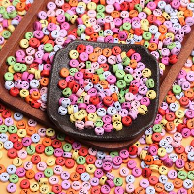 500g 2500 Pezzi 7mm Perline Sciolte Perline Piatte Accessori per Gioielli Fai da Te Misti Alfabeto Arabo Distanziatori
