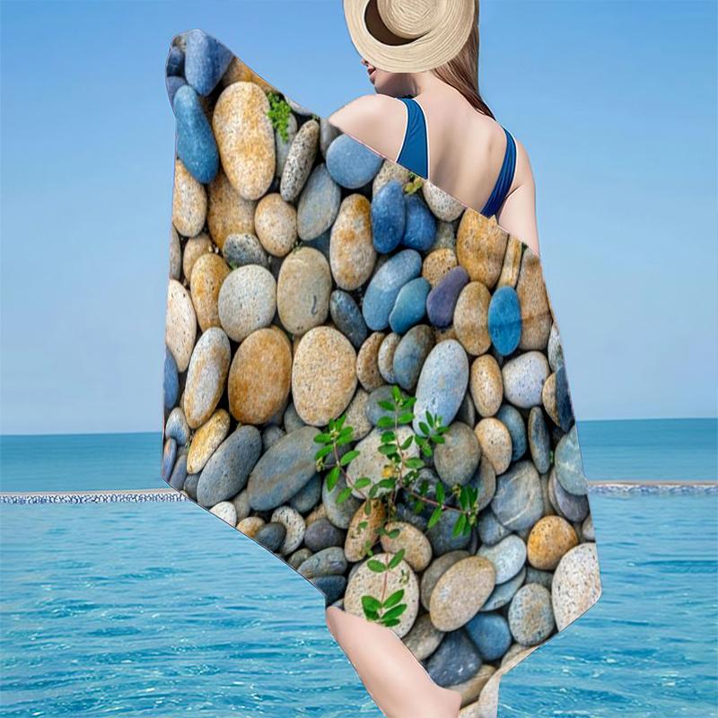 Heart-shaped Stone On Pebbles. Beach Towel, Super Soft Microfiber, Gift for Her/Him, Birthday, for Pool, Beach, Travel, Home Decor Fan gifts