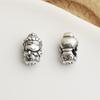 Sterling Silver Chinese Zodiac 8 Guardian Deity Spacer Beads for DIY 3D Handmade Bracelet Accessories