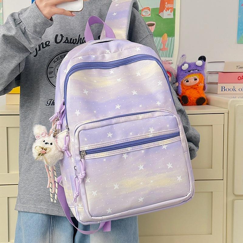 Schoolbag, Japanese Style INS Cartoon Star Backpack for Women, Large Capacity Collegiate Style Student Backpack, Cute Fashionable and Personalized
