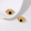 Stainless Steel Hypoallergenic Minimalist INS Design Sense Devil's Eye Stud Earrings Eye Elements Personality Niche 18K Gold