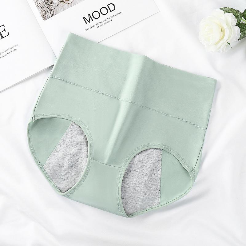 Women's High-Waist Pure Cotton Menstrual Period Underwear - Leak-Proof & Breathable