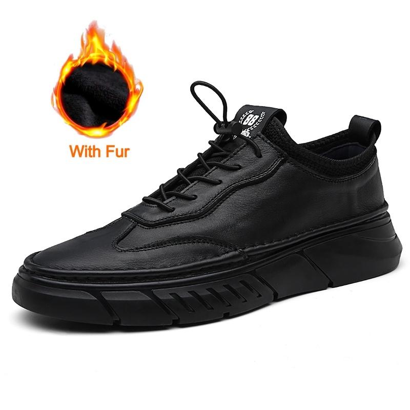 

Fashion Italian Men Casual Leather Outdoor Antiskid Sneakers Flats Genuine Leather Shoes Classic Lace-Up 2025New Trendy Vulcanized Shoes 37