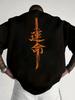 A Men's Short Sleeved T-shirt Made of Pure Cotton with a Japanese Samurai Sword Pattern Printed On It, Regular Style, Fashionabl
