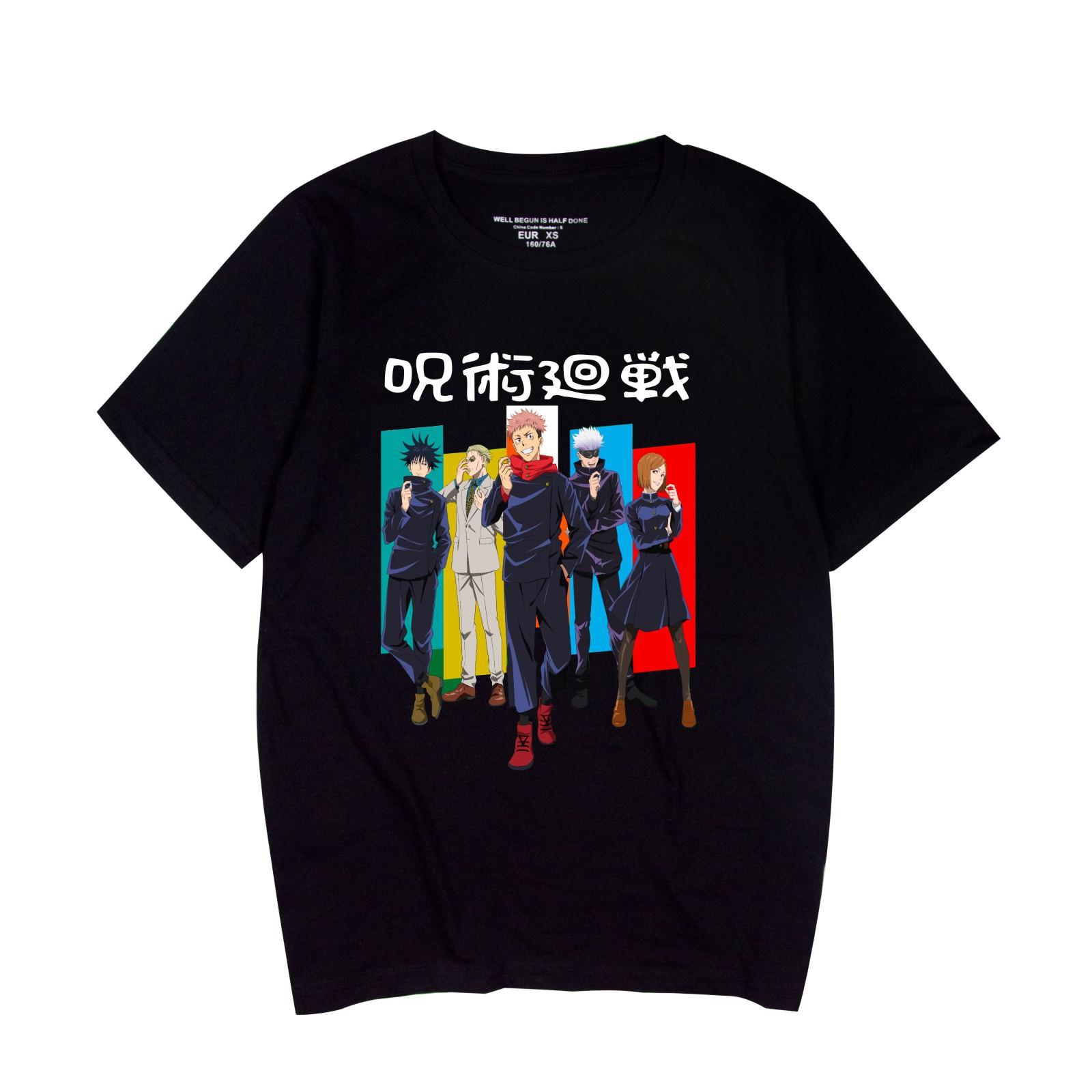 

Jujutsu Kaisen T Shirt Men Women Crewneck Short Sleeve Streetwear T-shirt New Cartoon Clothes Tops XS чёрный