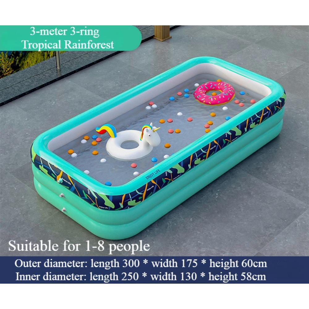 2m/2.6m Large Inflatable Swimming Pool Adults Kids Pools Bathing Tub Summer Outdoor Indoor Bathtub Water Pool Family Party Toys