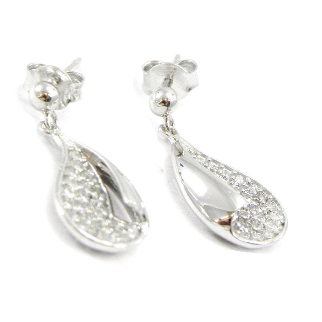 Les Trésors De Lily [I4042] - Silver Earrings 'Déesse' Silver White (rhodium-plated) - 15x9 Mm