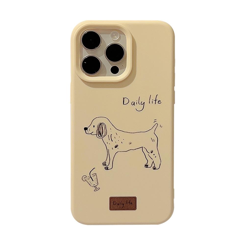 Artistic Minimalist Line Puppy Case for iPhone 16 iPhone 16 Pro Max