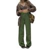 Color Solid Womens High Waist Wide Leg Slimming Casual Fashion Pants Corduroy