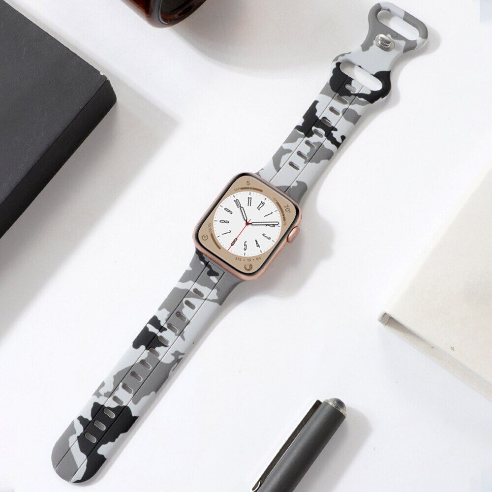 For Apple Watch Band Ultra 8 SE 7 6 5 Silicone Strap iWatch 49mm 40mm 45mm 41mm 42mm Camouflage Pattern Wristband Belt Bracelet