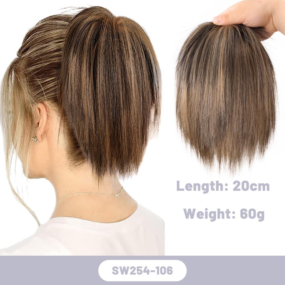 

Синтетическая грязная булочка, прямые резинки для волос, булочка, шиньон, эластичная грязная резинка для волос для наращивания хвоста для женщин