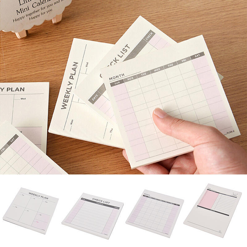 2 PCs Notebooks Day Week Month Planner Notebook//to Do List//Checklist//Sticky Notes Agenda Office School Supplies Weekly