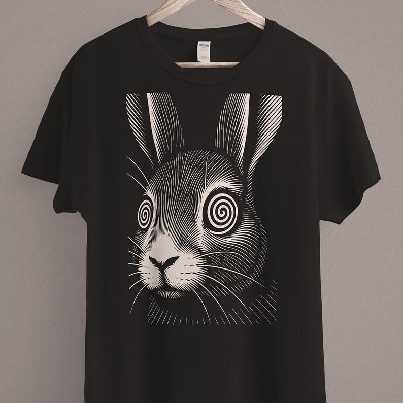 

Hot Sale Horror Rabbit Graphic Print T-shirt Men Women Goblincore Summer New Tee Weirdcore Gothic Aesthetic Pastel Goth Clothing Creepy Cute Dark Top XXXL чорний