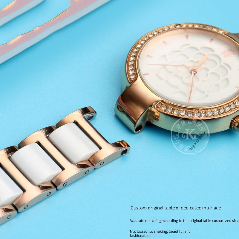 Klasyczny wysokiej jakości ceramiczny pasek do zegarka GC MK pasek z karbowaną ceramiką modny do Folli Follie 20*11mm 18*10mm 16*8mm
