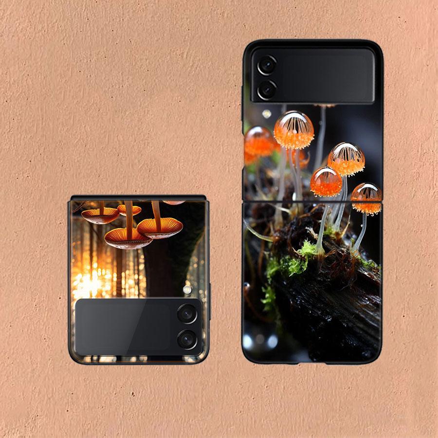Fungal Aesthetics Phone Case For Samsung Z Flip 6 7 5G Galaxy Z Flip 5 4 3 5G Cases Shockproof Hard Cover TPU