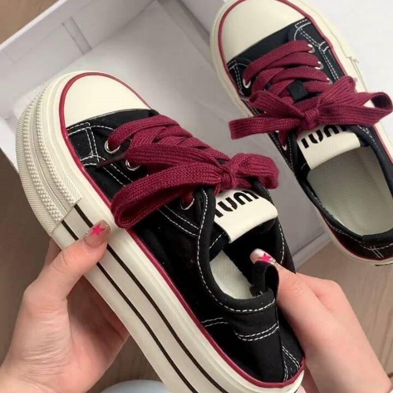 2025 Autumn Retro Board Shoes High Value Commuting Ins Versatile Wear-resistant Fashion Breathable Heightening Casual Canvas Shoes