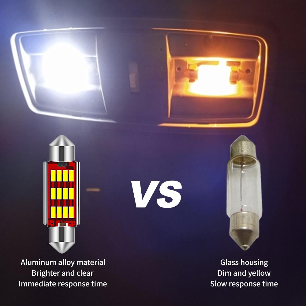 4Pcs Canbus No Error Festoon 36mm C5W LED License Plate Light for Mercedes Benz W210 W211 W203 W208 W209 W169 AMG CLK Dome Light Dome Lights 6