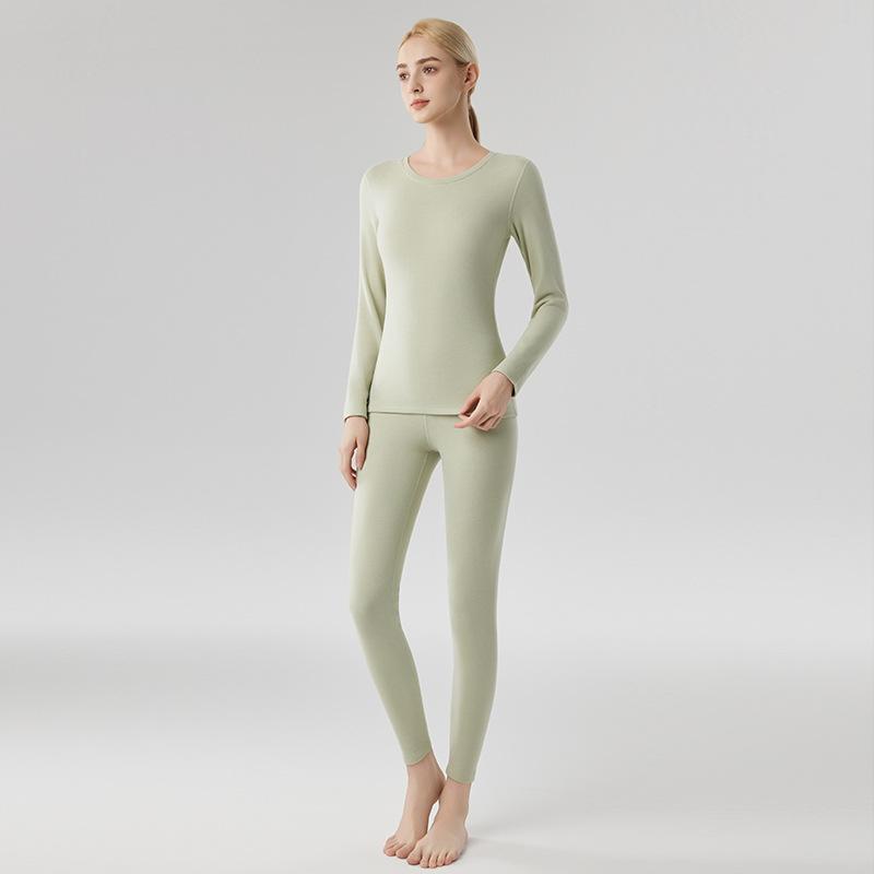 Autumn and winter German velvet thermal underwear women's suit antibacterial velvet thickened heating lead long johns