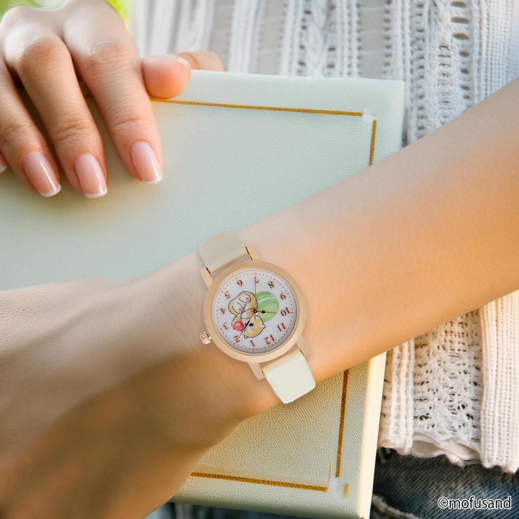 Field work Mofusand MSD005-1 Analog Watch for Women and Children, Pastel Color, Macaron Watch, White