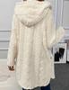 2024 Autumn/Winter Women's Mid-Length Plush Hooded Coat - European & American Style