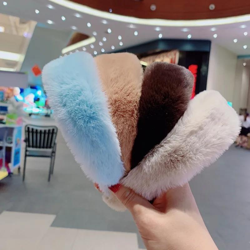 Women Hairbands Sweet Retro Women Elegant Rabbit Fur Hairbands Hair Accessories Girls Headwear Accessories