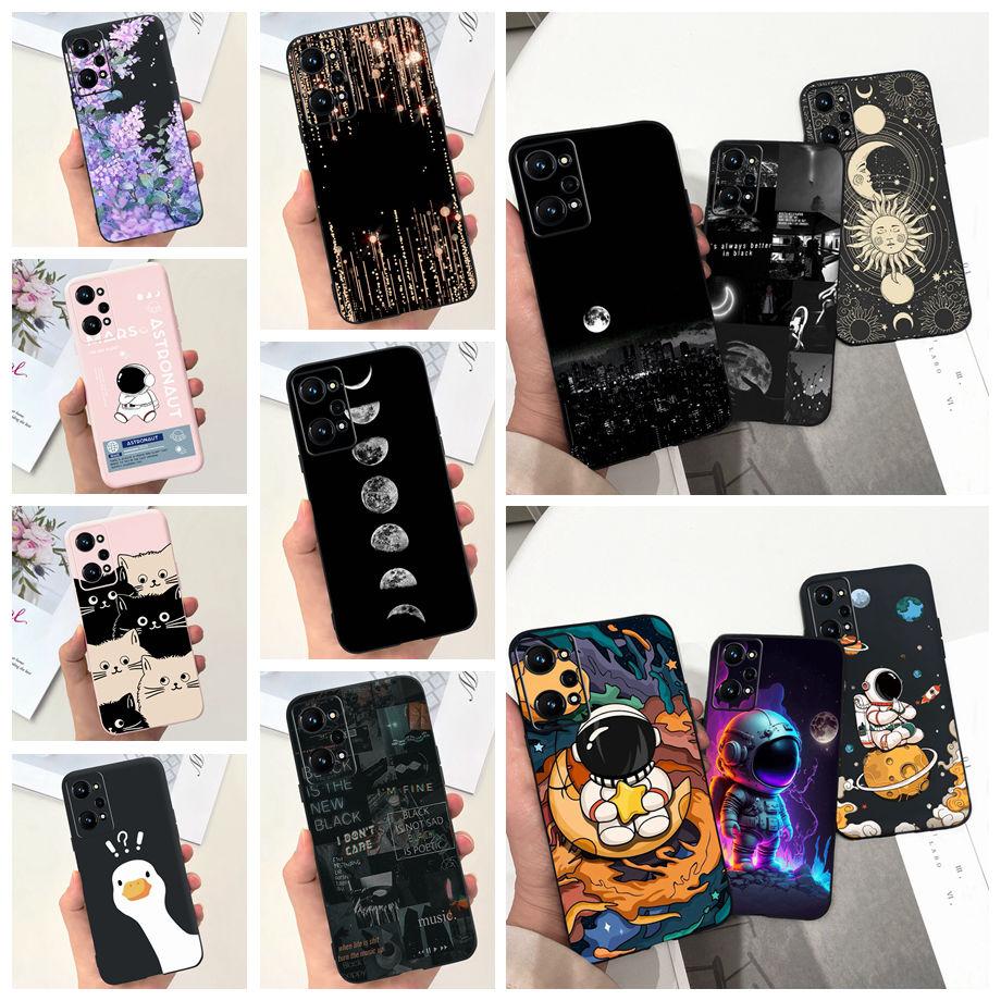 Phone Case For Realme GT Neo2 5G Soft Silicone Coque Funda Cute Cat Moon Night Painting Cover For OPPO Realme GT Neo 2 GTNEO2