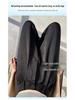Apricot Acetate Satin High-Waisted Wide-Leg Women's Pants - Summer Loose Slimming Ice Silk Floor-Length Design