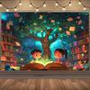 Sfondo Albero Magico di Lettura 2D, Sfondo a Tema Libri Fantasy
