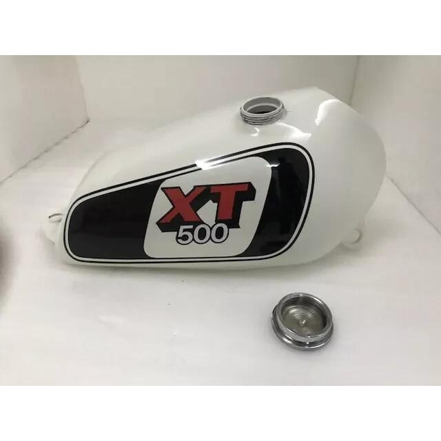 Yamaha Xt Tt 500 White Painted Steel Petrol Tank 1U6,1980 Model + Cap |Fit For