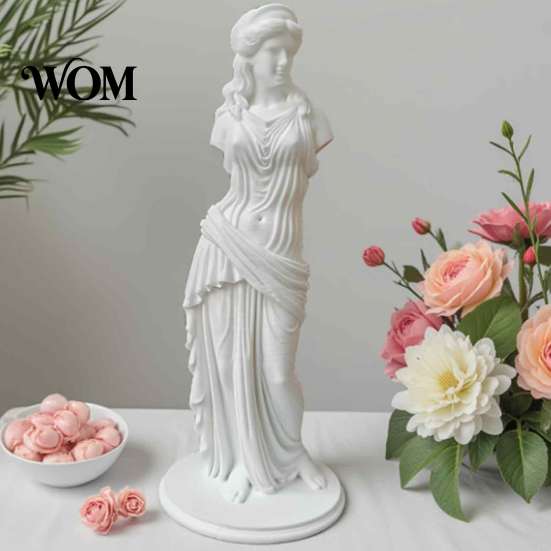 Elegante gefaltete Göttinnenfigur 3D-gedruckte minimalistische Skulptur, Retro europäische armlose Statue, klassische kleine dekorative Statue für Schreibtisch Kunstfigur
