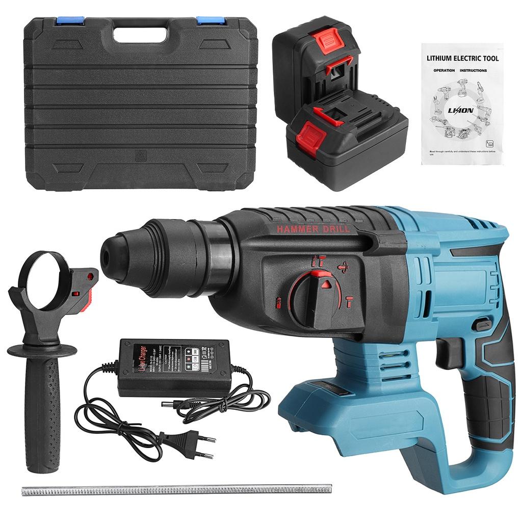 

388VF Бесщеточная электрическая дрель-перфоратор Перезаряжаемый аккумуляторный перфоратор 3000 Вт Ударная дрель с 2 аккумуляторами 2*Batteries