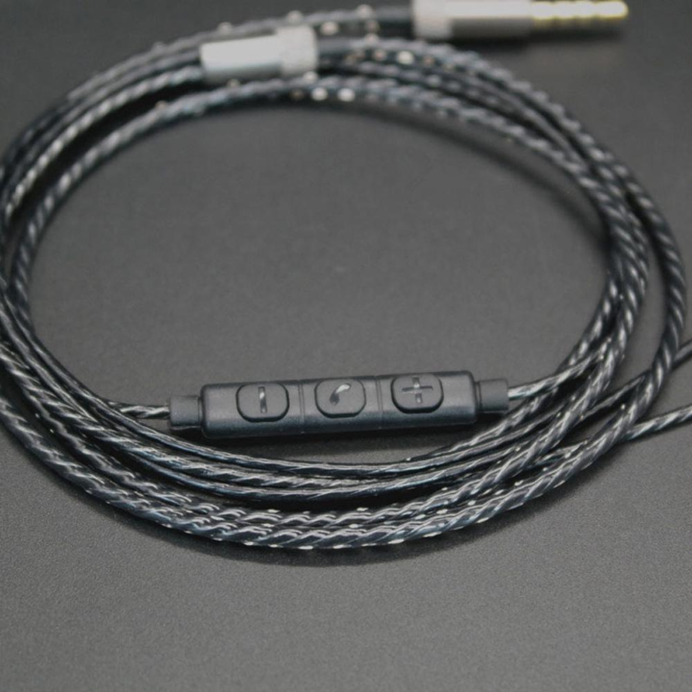 3.5mm Jack Headset Line DIY Earphone Audio Cable Controller Repair Earphone Accessories Copper Core Wire Black White