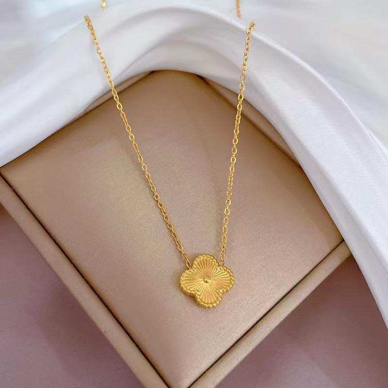 Luxury Four-Leaf Clover Necklace - Trendy Clavicle Chain for Women
