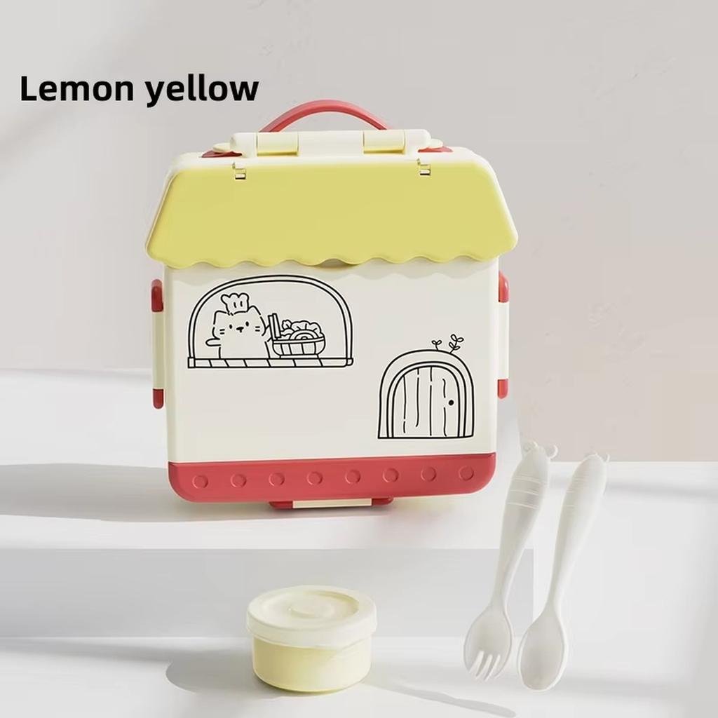 Englisch: Lebensmittelechte Kunststoff-Lunchbox für Kinder Mikrowellengeeignet Bento-Box Lebensmittelaufbewahrungsbehälter