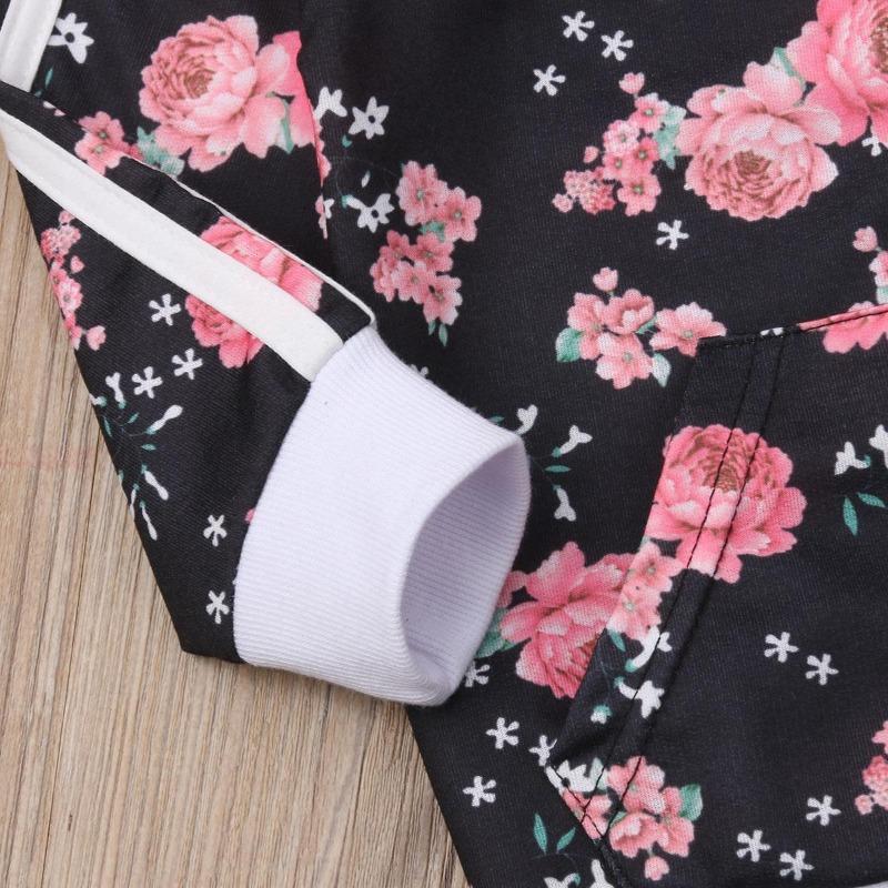 Fashion Warm Autumn and Winter Sweater Suit Newborn Baby Toddler Girl Sportswear Floral Sweatshirt Suit Flying  Suit Jacket