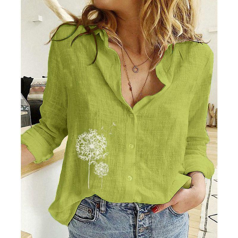 Casual Loose Long Sleeved Linen Shirt Casual Loose Long Sleeves Linen Shirt
