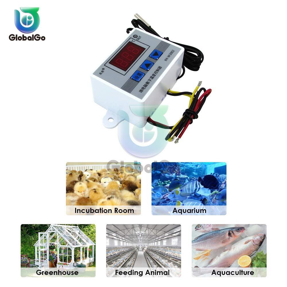 W3002 12V 24V 110V 220V LED Digitální regulátor teploty Termostat Termoregulátor Senzor Měřič Lednice Vytápění Vody Chlazení