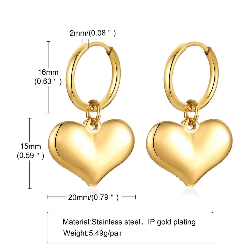 Stainless Steel Earrings Star Heart Flower Twist Pentagram Hollow Earrings Gold Earrings Ladies Jewelry