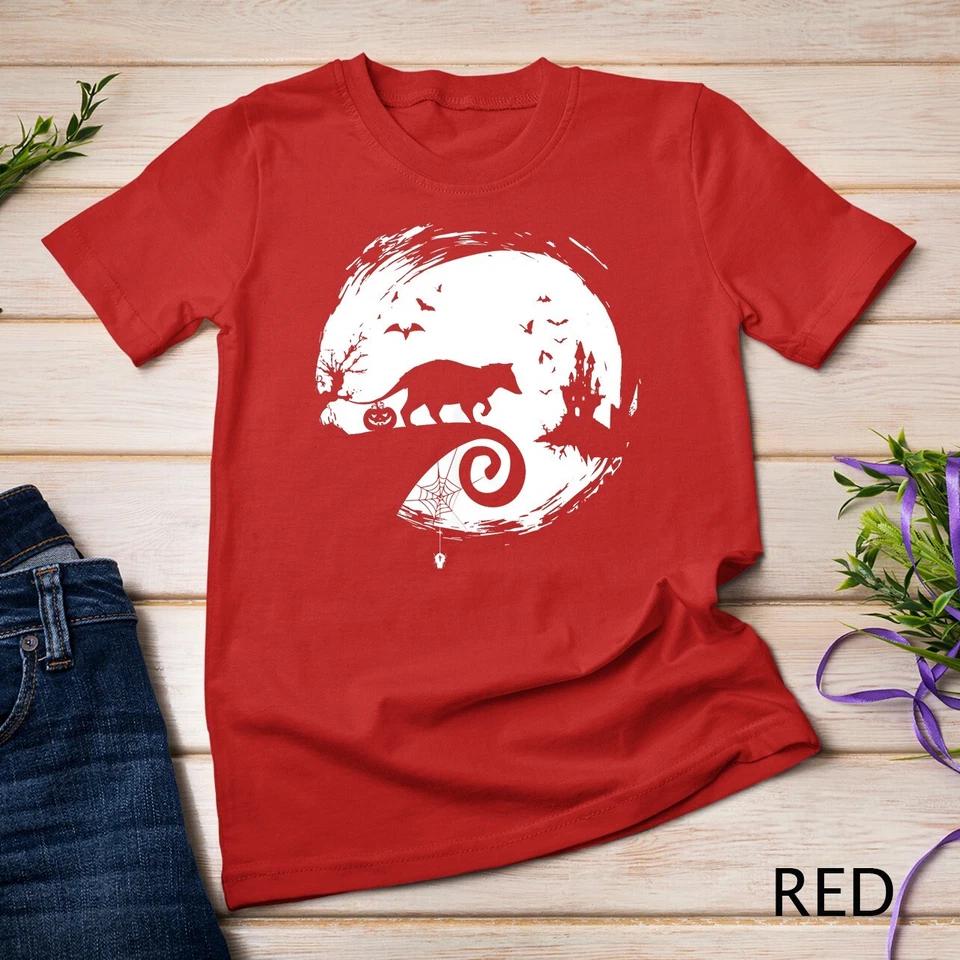 Opossum Halloween Costume Moon Silhouette Creepy Horror T-Shirt Unisex T-shirt 5 S