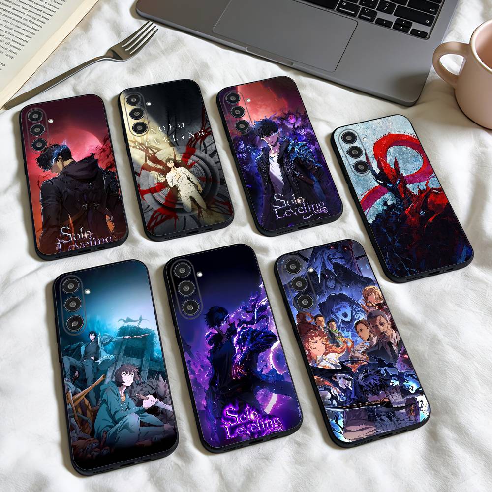 Anime S-Solo L-Leveling phone Case For Samsung Galaxy A73,A72,A71,A70,A53,A52,A51,Others Soft Black Shell