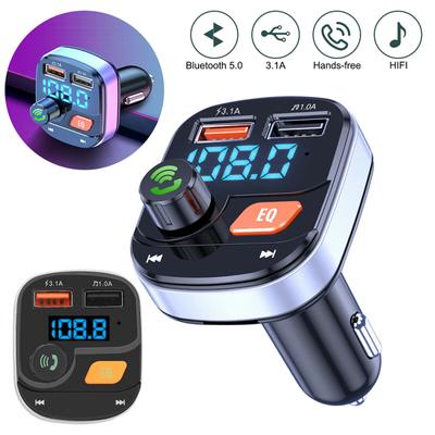 Wireless Bluetooth-compatible 5.0 Fm Transmitter Dual Usb Chargers Hands-free Radio Adapter Receiver