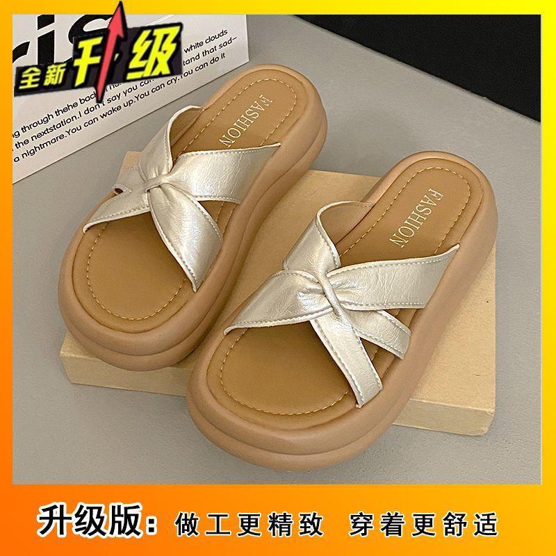 

Французские красивые крутые тапочки женские летние носить высокое чувство 2025 лето новые сандалии с юбкой платформа тапочки женские 40