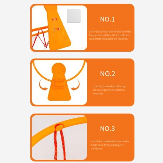 Foldable Basketball Hoop for Kids Adjustable Height Indoor Toy No-Drill Wall-mounted Basketball Hoop for Toddlers Boys Girls