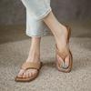 Spring and Summer Footwear Plus Size Square Toe Flat Slippers Sandals Women's Shoes