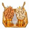 Ensemble de bols ronds en laiton argenté allemand avec plateau et cuillère avec boîte en velours de luxe Royal Royal utilisé pour les fruits secs, les bonbons et la décoration intérieure
